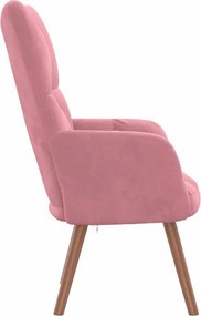 vidaXL Πολυθρόνα Relax Ροζ Βελούδινη
