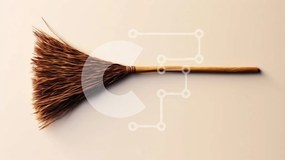 Intra Συλλεκτικό Ξύλινο Παζλ Plywood  4mm - Καφέ ψάθινη σκούπα με ξύλινη λαβή Σε Ξύλινο Κουτί - Διαστάσεις: 10x10 cm – 25 κομμάτια
