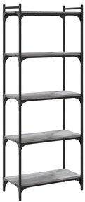 vidaXL Βιβλιοθήκη 5 Επιπέδων Γκρι Sonoma 60x30x154 εκ. Επεξεργ. Ξύλο