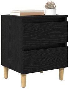 vidaXL Ντουλάπι κρεβατιού με συρτάρι Μαύρη Οξυά 40 x 35 x 50 εκ.