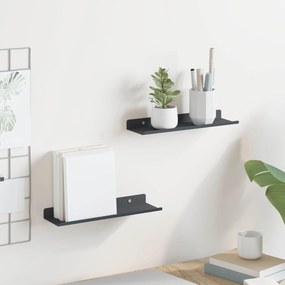 vidaXL Πλωτό ράφι Επιτοίχιο 2 pcs Ανθρακί 30 x 9 x 2,5 εκ Ατσάλι