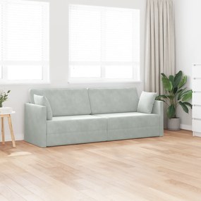 vidaXL Καναπές Σαλονιού Κρεβάτι 2 σε 1 Ανοιχτό Γκρι 213x144x60 cm Πολυεστέρας