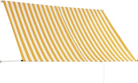 vidaXL Τέντα Συρόμενη Κίτρινο / Λευκό 250 x 150 εκ.