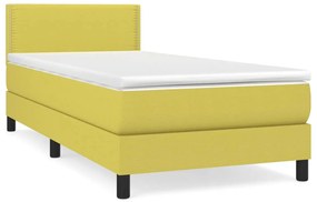 Κρεβάτι Boxspring με Στρώμα Πράσινο 100 x 200 εκ. Υφασμάτινο - Πράσινο