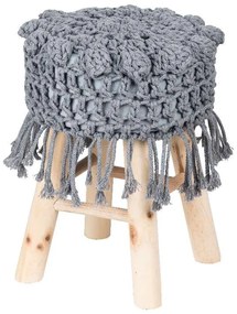 Artekko Ebleers Σκαμπώ Μικρό με Χειροποίητο Κάλυμμα (28x28x40)cm Artekko 44204-GREY