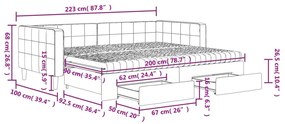 Καναπές Κρεβάτι Συρόμενος Κίτρινος 90x200εκ Βελούδινος Συρτάρια - Κίτρινο