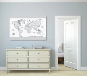 Εικόνα στον παγκόσμιο χάρτη φελλού με γκρι περίγραμμα - 120x80  smiley