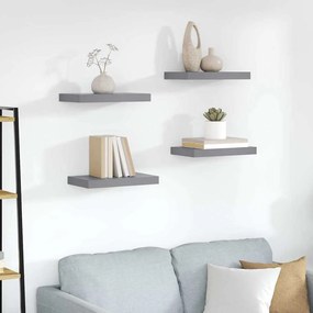 vidaXL Ράφια Τοίχου 4 τεμ. Γκρι 40 x 23 x 3,8 εκ. MDF