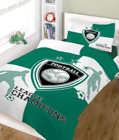 Σετ Σεντόνια ΚΟΜΒΟΣ Champions GREEN WHITE Μονά 160x240