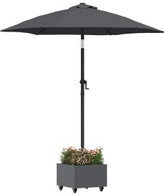 vidaXL Βάση Παρασόλ με Γλάστρα Ανθρακί 45 x 45 x 45 cm Ατσάλι