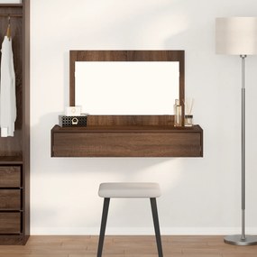 vidaXL Επιτοίχιο Ντυμένο Τραπέζι Καφέ Δρυς 100x40x70 εκ.