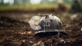 Intra Συλλεκτικό Ξύλινο Παζλ Plywood 4mm - Vintage στρατιωτικό κράνος στο χώμα Σε Ξύλινο Κουτί - Διαστάσεις Puzzle: 10x10 cm – 25 κομμάτια