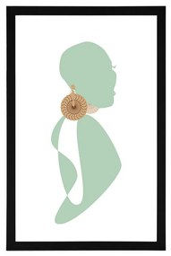 Αφίσα με παρπαστού Γυναικεία φιγούρα σε λευκό φόντο