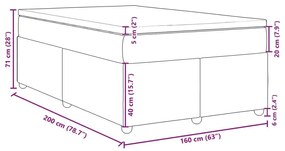 Κρεβάτι Boxspring με Στρώμα Taupe 160x200 εκ. Υφασμάτινο - Μπεζ-Γκρι