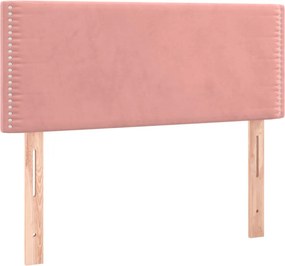 vidaXL Κρεβάτι Boxspring με Στρώμα Ροζ 100x200 εκ. Βελούδινο