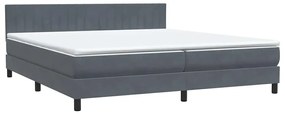 vidaXL Box Spring Κρεβάτι με στρώμα Σκούρο γκρι 200x220 cm Βελούδινο