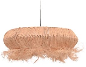 Ceiling lamp Coanze Inart abaca wood in natural color D65x35cm 65x65x185 εκ.