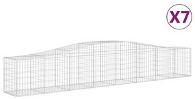 vidaXL Συρματοκιβώτια Τοξωτά 7 τεμ. 400x50x60/80 εκ. Γαλβαν. Ατσάλι
