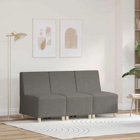 vidaXL Μοναδικός Καναπές χωρίς Χερούλια 3 pcs Ανοιχτό γκρι