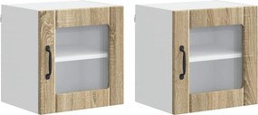 vidaXL Ραφιέρα τοίχου LUCCA 2 pcs Sonoma Δρυς 40 x 31 x 40 εκ.