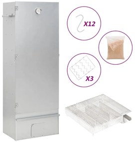 vidaXL Καπνιστήριο Μπάρμπεκιου με Σύστημα Κρύου Καπνού Γαλβαν. Χάλυβας