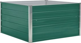 vidaXL Ζαρντινιέρα Ψηλή Πράσινη 100x100x45 εκ. Γαλβανισμένος Χάλυβας