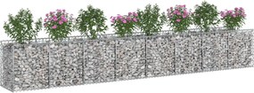 vidaXL Ανασηκωμένο κρεβάτι gabion 2 pcs Ασημί