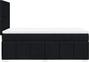 vidaXL Κρεβάτι Boxspring με Στρώμα Μαύρο 90x190 εκ.Υφασμάτινο