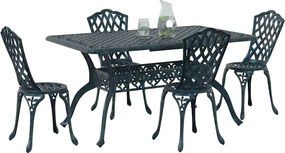 vidaXL Σέτ φαγητού για κήπο 5 pcs Πράσινο Αλουμίνιο