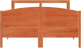 vidaXL Σκελετός Κρεβ. Χωρίς Στρώμα Καφέ Κεριού 150x200 εκ Μασίφ Πεύκο