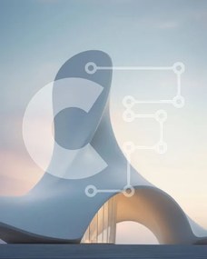 Intra Συλλεκτικό Ξύλινο Παζλ Plywood 4mm - Επίμηκες λευκό κτήριο στην έρημο Σε Ξύλινο Κουτί - Διαστάσεις Puzzle: 10x10 cm – 25 κομμάτια