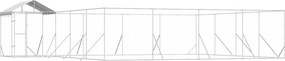 vidaXL Κλουβί Σκύλου Εξ. Χώρου με Οροφή Ασημί 10x8x2,5 μ. Γαλβ. Ατσάλι