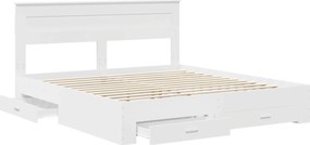 vidaXL Σκελετός Κρεβατιού Λευκό 200 x 200 cm Επεξεργασμένο ξύλο