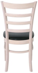 Καρέκλα Naturale-L White Wash/PU Μαύρο 42x50x91cm (Σετ 2 ΤΕΜ)