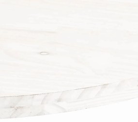 vidaXL Επιφάνεια Τραπεζιού Οβάλ Λευκή 60x30x2,5 εκ. Μασίφ Ξύλο Πεύκου