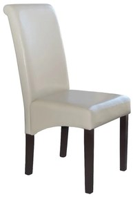 MALEVA-H Καρέκλα Ξύλο - PU Ivory 46x61x100cm Ε7206,1