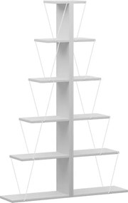Βιβλιοθήκη mini Tars pakoworld λευκό 100x22x150εκ
