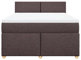 ΚΡΕΒΑΤΙ BOXSPRING ΜΕ ΣΤΡΩΜΑ ΣΚΟΥΡΟ ΚΑΦΕ 160X200 ΕΚ ΥΦΑΣΜΑΤΙΝΟ 3289027