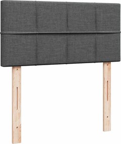 vidaXL Κρεβάτι Boxspring με Στρώμα Σκούρο Γκρι 90x190 εκ. Υφασμάτινο