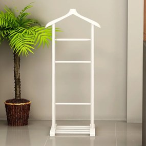 Επιδαπέδια κρεμάστρα Beta Megapap ξύλινη χρώμα λευκό 48x35x120εκ.
