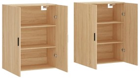 vidaXL Ντουλάπια Τοίχου 2 τεμ. Sonoma Δρυς 69,5 x 34 x 90 εκ.