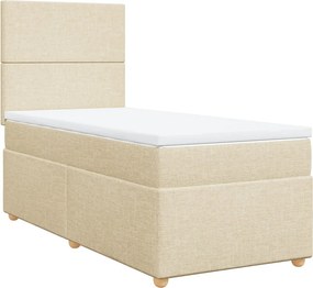 vidaXL Κρεβάτι Boxspring με Στρώμα Κρεμ 80 x 200 εκ. Υφασμάτινο