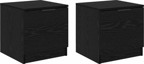 vidaXL Ντουλάπι κρεβατιού 2 τμχ. Μαύρη Οξυά 40 x 39 x 40 εκ.