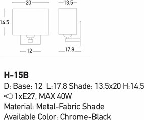 Απλίκα Τοίχου Zambelis H-15B Chrome/Black