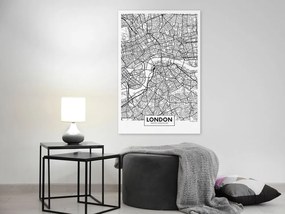 Πίνακας - Map of London (1 Part) Vertical - 80x120