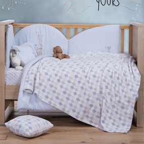 Κουβέρτα Βρεφική Fleece Sweet Rhombus Blue Nef-Nef Homeware Αγκαλιάς 110x150cm Πολυέστερ