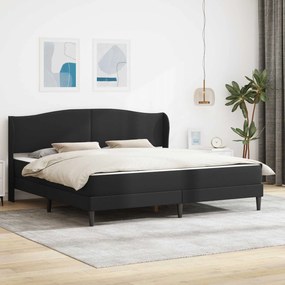 vidaXL Σκελετός κρεβατιού με στρώμα Μαύρο 180 x 200 cm Τεχνητό Δέρμα