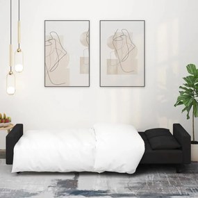 Καναπές Κρεβάτι Διθέσιος Μαύρος Βελούδινος με 2 Μαξιλάρια - Μαύρο