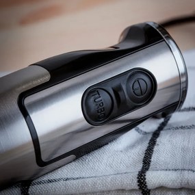 Μπλέντερ, κόφτης και μίξερ 3 σε 1 Oliver Voltz OV51112JSC, 1500W, Ατσάλινο εξάρτημα, 2 ταχύτητες, Turbo, Μαύρο/Inox