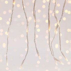Χριστουγεννιάτικα Λαμπάκια 360 Led Κουρτίνα 5μ Θερμό Λευκό Με Πρόγραμμα Χιονόπτωσης Eurolamp 600-11820